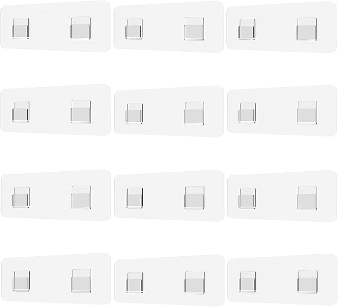 Shower Caddy Adhesive Replacement Stickers Flat Hook, Shelf Hanging Adhesive, Adhesive Bathroom Suction Cup Replacement, Flat Adhesive Shower Shelves Replacement 6 1/2" 12 Pack