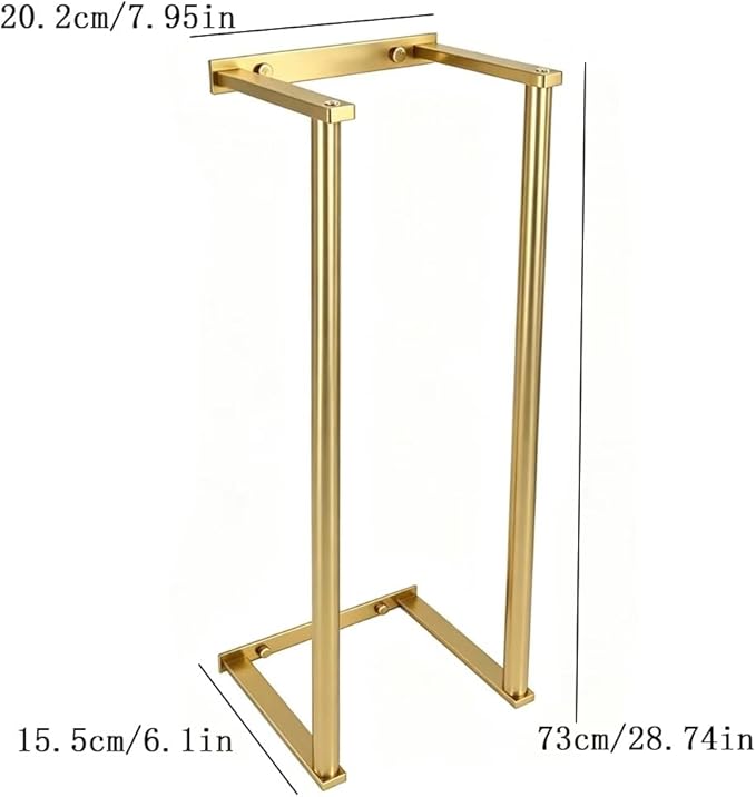 Bathroom Towel Rack for Rolled Towels, Wall Mounted Towel Storage Rack for Bathroom Organization, Stainless Steel Towel Storage Holder Can Holds Up to 6 Large Bath Towels (Gold)