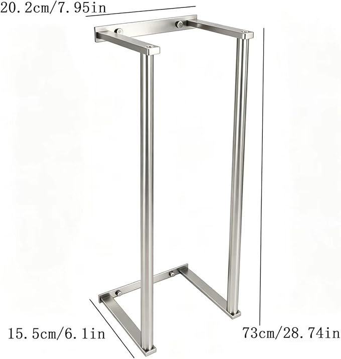 Bathroom Towel Rack for Rolled Towels, Wall Mounted Towel Storage Rack for Bathroom Organization, Stainless Steel Towel Storage Holder Can Holds Up to 6 Large Bath Towels (Silver)
