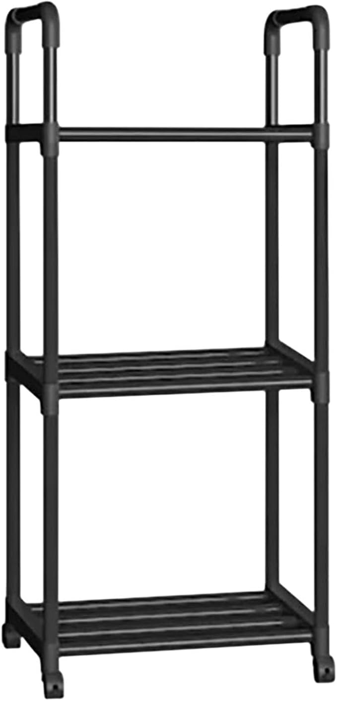 3-Tier Storage Rack Black Metal Shelves Shelf Storage Shelving Shelf Rack for Microwave Cookware Organizer Kitchen Storages Rack for Living Room Office Bathroom Garage Storage Shelves Gifts for Women