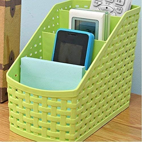 Plastic Multipurpose Storage Basket Rack Desk Organizer with 4 Sections for Stationery Pen Stand | Cutlery Stand | Bathroom Stand | Set of 2 | Multicolour, regular (MIC6949)