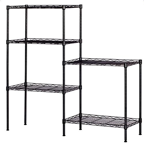 lapday 5 Tier Adjustable Storage Rack, Metal Storage Wire Shelving Standing Storage Shelf Units for Bathroom, Living Room, Balcony, Kitchen 550Lbs Capacity 21.2" L x 11.4" W x 59.1" H (Black)