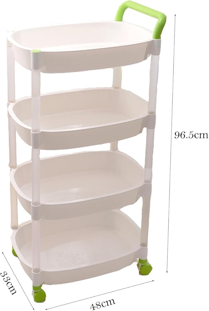 ENGENDER Kitchen Storage Rack Multi-Level Storage Racks Removable Shelving Storage Units Sturdy Storage Racks with Casters Cookware Shelves(4Tier)