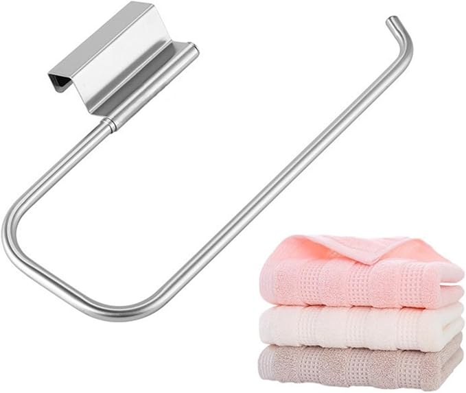 Cabinet Door Paper Towel Holder-Camper Paper Towel Holder-Paper Towel Rack Under Sink-Bathroom, Kitchen, Laundry Room, Tissue Storage(Silver,1 Pcs)