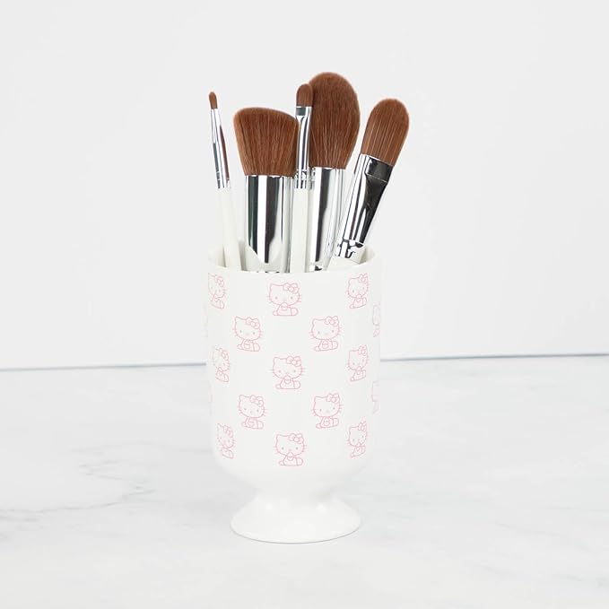 Hello Kitty Bathroom Tumbler - Pink & White Resin Toothbrush/Pencil Holder - Bathroom Accessory