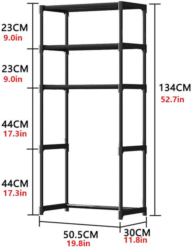 3-Tier Over The Toilet Storage Rack, Freestanding Bathroom Space Saver Shelves with Sturdy Iron Frame - Waterproof, Easy Assembly for Bathroom, Laundry Room, Kitchen
