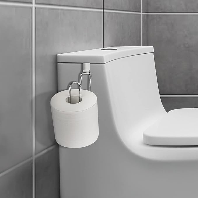 Toilet Paper Holder, Over the Tank Toilet Paper Holder, Toilet Paper Roll Holder, Bathroom Toilet Paper Storage（Chrome）