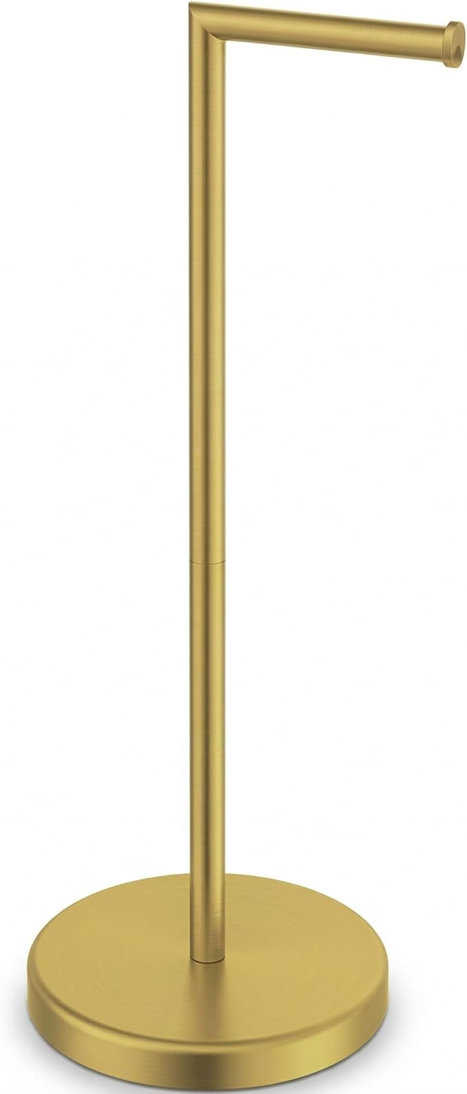 BWE Bathroom Toilet Paper Holder Stand Brushed Gold SUS304 Stainless Steel RV Modern Freestanding Toilet Paper Roll Holder for Bathroom and Washroom with Heavy Weighted Base