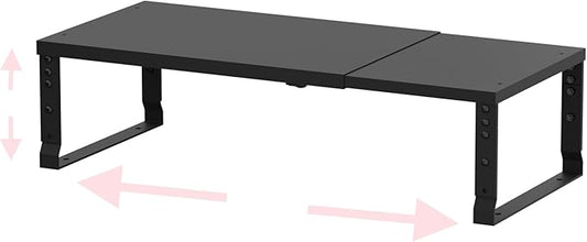 Adjustable Metal Shelving Unit, Stackable & Expendable Storage Rack for Home/Office/Kitchen, Space-Saving，Sturdy&Durable，Easy Assembly（1PACK/Medium/Black