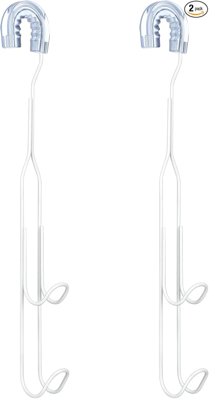 LEIFIDE 2 Pack Shower Caddy Extender Hooks 11 Inch Stainless Steel Bathroom Hanging Hooks with U-shaped Non-slip Mats Rustproof Waterproof Shower Organizer Extension No Drilling