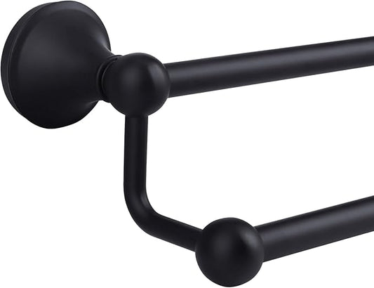 Antique 24 Inch Bathroom Double Towel Bar Matte Black,Towel Racks for Bathroom Wall Mounted,Bathroom Towel Holder Black,Two Towel Rod Hanger for Hotel