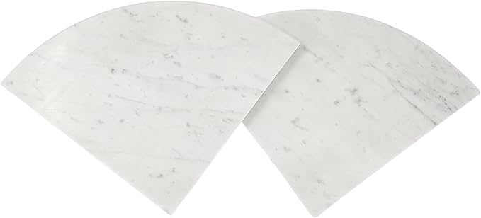 9 Inch Marble Corner Shower Shelf for Bathroom, Shower Room, Both Side Honed Polished, Bathroom Wall Mounted (Carrara White - 2pcs)