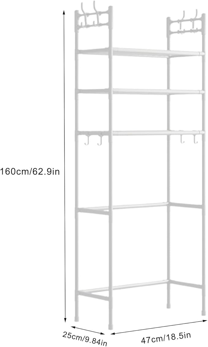 3-Tier Over-The-Toilet Storage Shelf - Sturdy Stainless Steel Bathroom Organizer for Toiletries, Towels & Essentials - Space-Saving Design