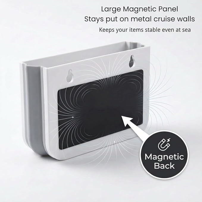 Cruise Magnetic Toothbrush Holder 2 Pack Cabin Walls, Foldable Toiletry Organizer for Disney RoyalCaribbean Carnival Cabin Bathroom, Strong Magnet, No Drilling, Space-Saving Travel Essential