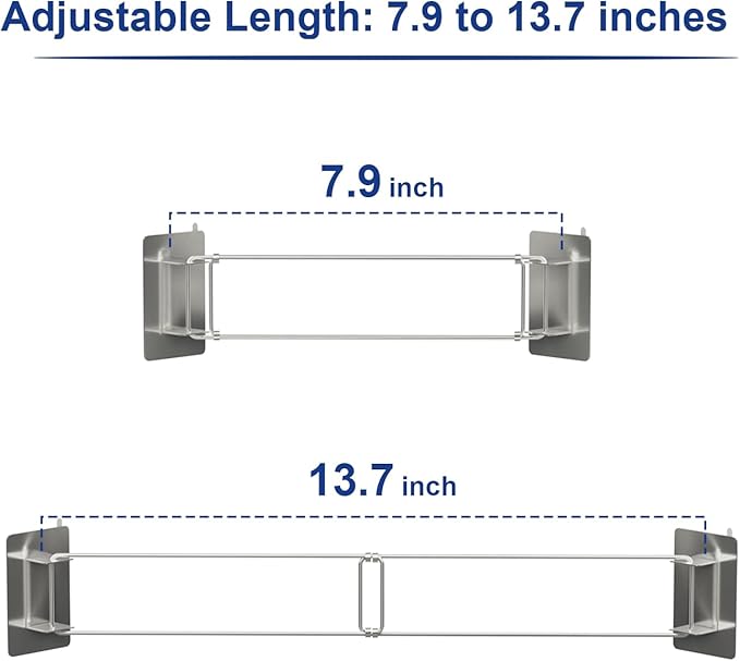 Safoner RV Shower Corner Storage Bar- Adjustable Stainless Steel Rod for Corner Shelves in Camper, Length 7.9-13.9 inches- RV Bathroom Organization Must Have Accessories (1 Pack