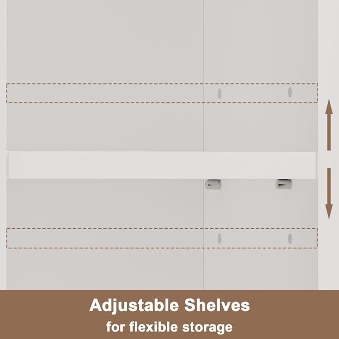 ChooChoo Narrow Bathroom Storage Cabinet with Adjustable Shelves, Tall Storage Cabinet with 2 Doors and 1 Drawer, Freestanding Cupboard for Small Spaces, White