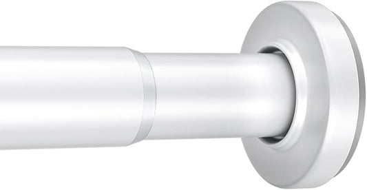 AmazerBath Spring Tension Shower Curtain Rod, 31-75 Inches Heavy Duty Tension Rod Rust Proof Bathroom Curtain Rod, Adjustable No Drill Easy Segmented Installation, White