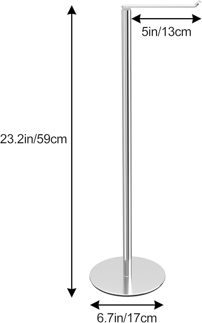 Toilet Paper Holder Stand and Dispenser for 4 Spare Rolls, Stainless Steel Free-Standing Toilet Tissue Paper Roll Storage Shelf
