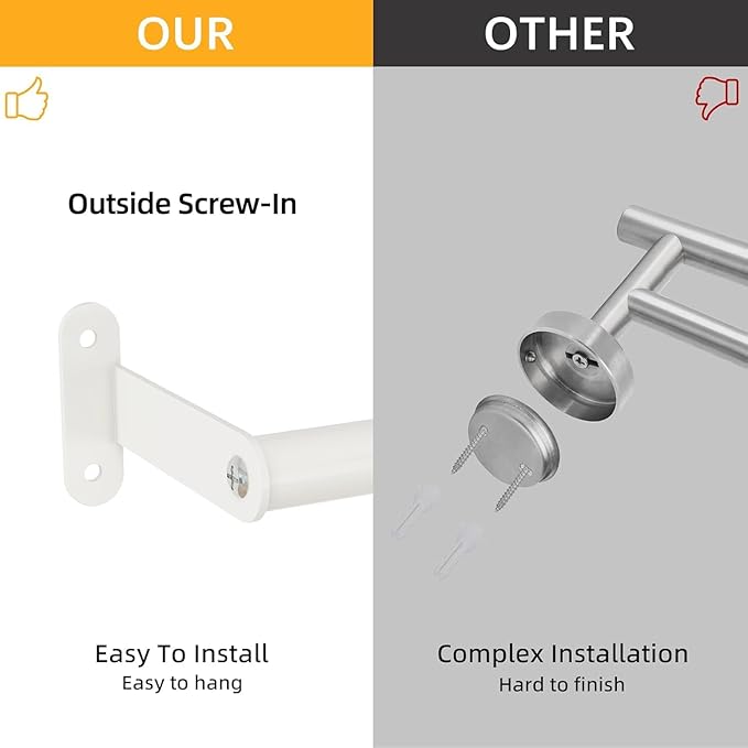 Bath Towel Racks for Bathroom, Stainless Steel 30Inch Hand Towel Bars, Bathroom Towel Holder Wall Mounted, Towel Rods, White, Easy to Install