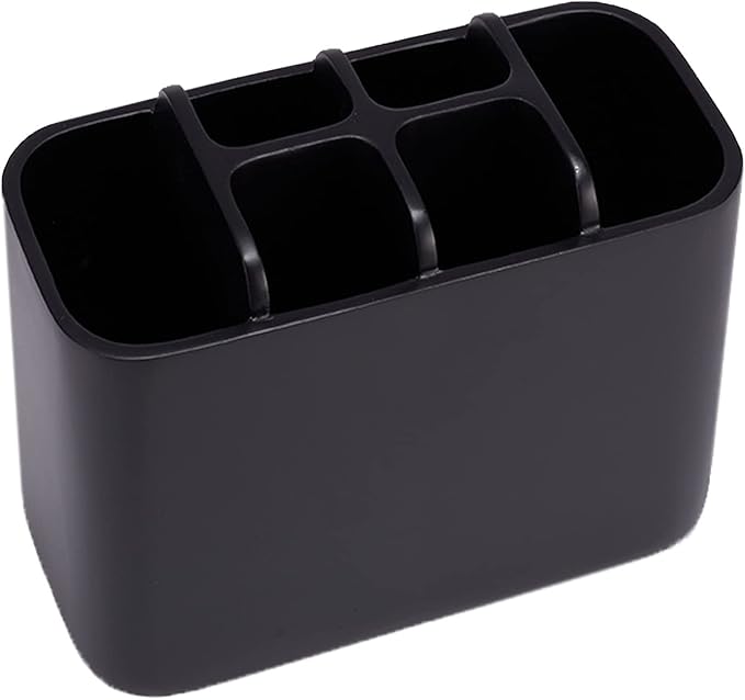 Toothbrush Holder Bathroom Toothbrush Toothpaste Organizer Tooth Brush Holder Makeup Brushes Holder Resin (Black)