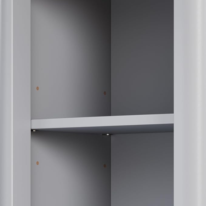 XIAO WEI 68" Tall Bathroom Storage Cabinet, Narrow Bathroom Storage Cabinets with 3 Adjustable Shelves, Slim Wooden Storage Cabinet with 1 Drawer & Door for Bathroom, Grey