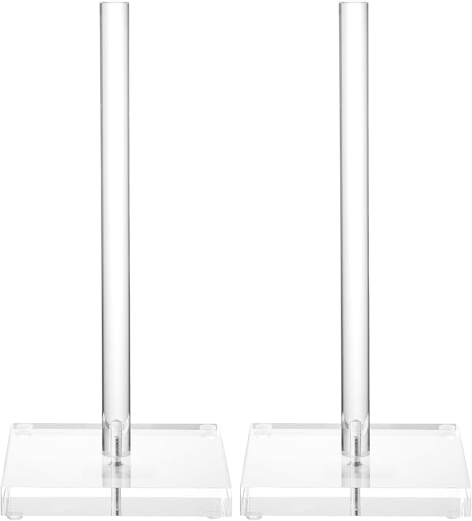 Antimbee Transparent Acrylic Paper Towel Stand Holder, Freestanding Tabletop Roll Paper Tower Holder, Countertop Paper Towel Dispenser for Kitchen, Bathroom, Coffee Table (Pack of 2)