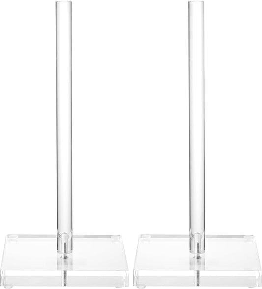 Antimbee Transparent Acrylic Paper Towel Stand Holder, Freestanding Tabletop Roll Paper Tower Holder, Countertop Paper Towel Dispenser for Kitchen, Bathroom, Coffee Table (Pack of 2)