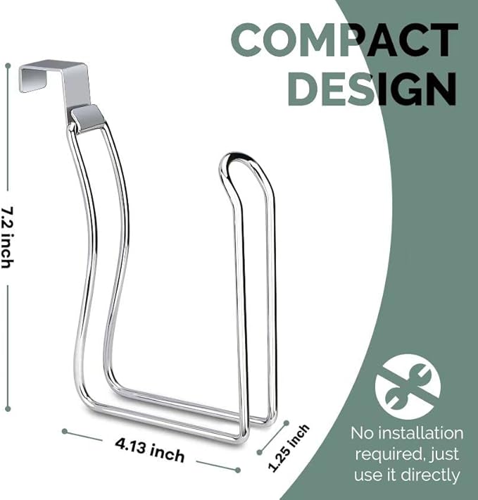 Toilet Paper Holder, Over the Tank Toilet Paper Holder, Toilet Paper Roll Holder, Bathroom Toilet Paper Storage（Chrome）