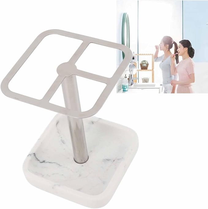 Toothbrush Holder Stainless Steel Bathroom Toothbrush Storage Organizer Toothpaste Holder Stand Rack for Bathroom Vanity, Countertops (Silver)