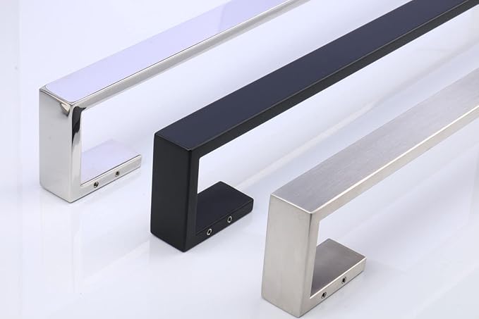 TocTen Bath Towel Rack - Square Base Thicken SUS304 Stainless Steel Towel Bar for Bathroom, Bathroom Bar Accessories Towel Rod Heavy Duty Wall Mounted Towel Holder (Polish Chrome, 12 Inch)