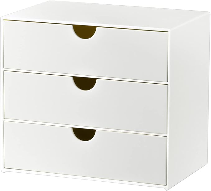 3-Drawer Vanity Organizer, Compact Storage Organization Drawers Set for Cosmetics, Dental Supplies, Bathroom, Dorm, Desk, Countertop, Office Mini Size