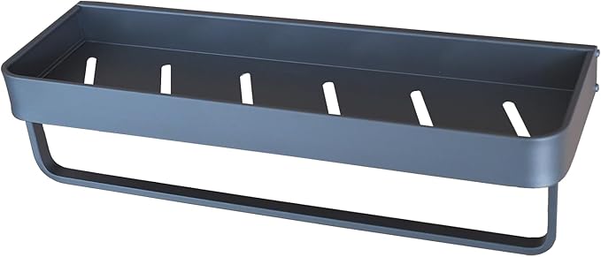 Bathroom Shelf with Towel Bar，Wall-Mounted Shower Storage Rack, 15.75 -Inch Suitable for bathrooms, Kitchens and Toilets，No Drill Bathroom Shelf
