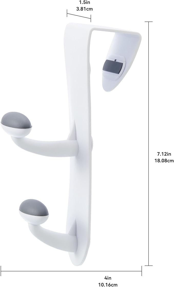 2 Pcs Over the Door Rubber Grip Hooks for Closet and Bathroom Storage, Anti-Slip Heavy-Duty Hangers for Towels Bags Coats, Sturdy Storage Organizer, No-Drill Easy Install Hangers
