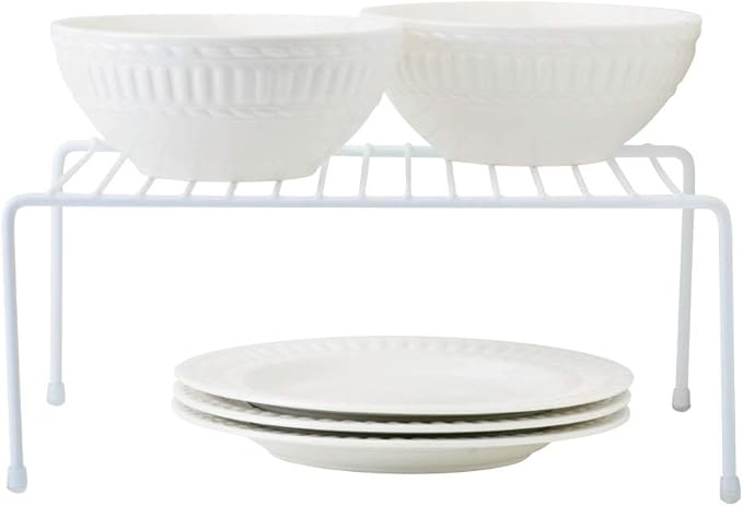 Greenbrier Kitchen Cabinet Shelf Storage Organizer Rack, Set of 2 - White, Steel Wire Rack, Space Efficient, Easy to Clean, 10'L x 6'H x 7'D