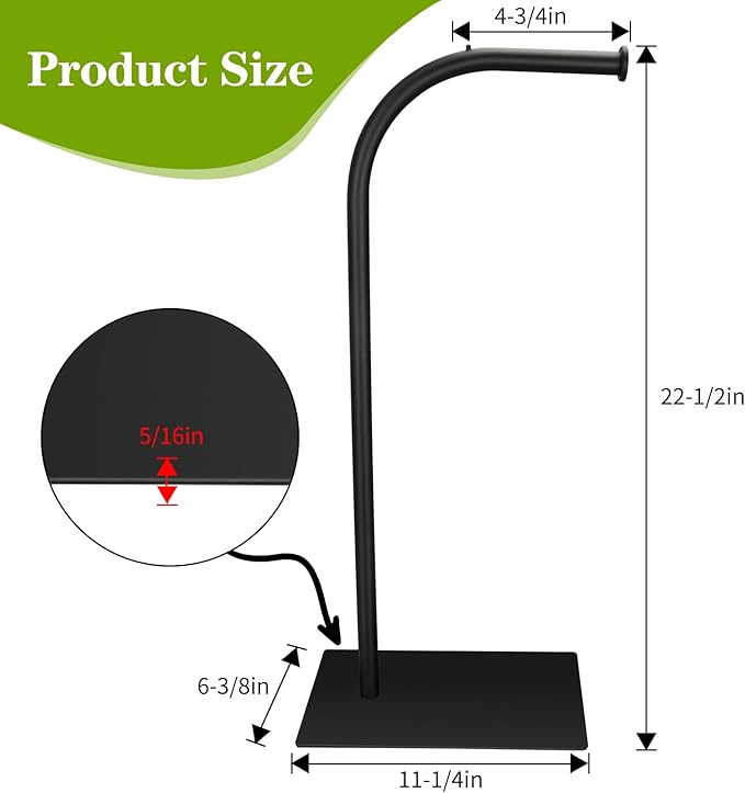 Toilet Paper Holder Stand, Free Standing Toilet Paper Holder with Weighted Base, for Bathroom Storage Holds Reserve Rolls