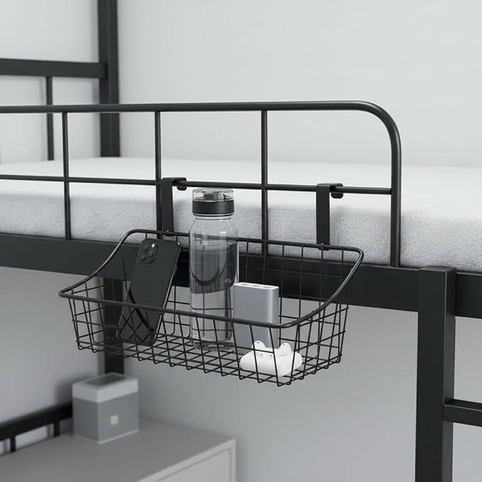 Basket with hook Grid Storage Basket, Hang it behind a door or on a railing, Over the Cabinet Door, Small, BLack,2 Pack