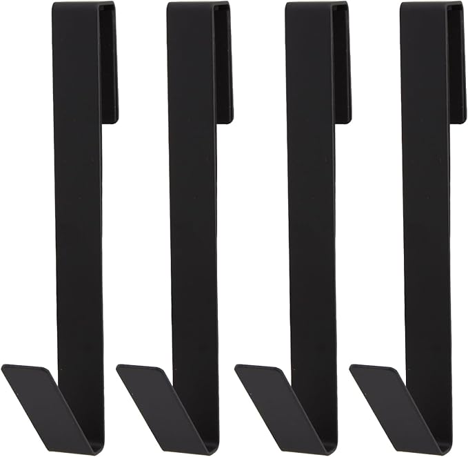 Extended Shower Door Hooks, 4 Pack Heavy Duty Stainless Steel No Drill Over Door Towel Hooks for Frameless Glass Shower Door, Bathroom Organizer (7 Inch)