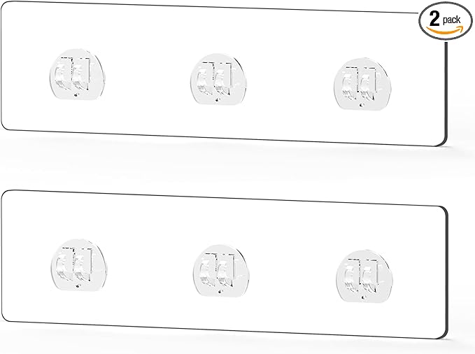 2 Pack Shower Caddy Adhesive Replacement, Waterproof Strong Adhesive Hooks Strips, No Drilling, for Shower Shelf Bathroom Storage Shelves Soap Holder Kitchen Racks