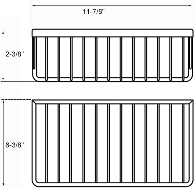 Stainless Steel Rectangular Shower Caddy for Shampoo and Body Wash - Bathroom Organizer Shelf