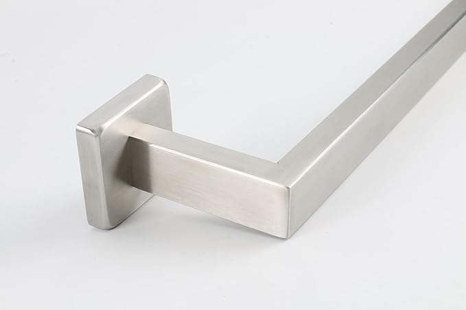 TocTen Bath Towel Rack - Square Base Thicken SUS304 Stainless Steel Towel Bar for Bathroom, Bathroom Accessories Towel Rod Heavy Duty Wall Mounted Towel Holder. (Brushed Nickel, 20)