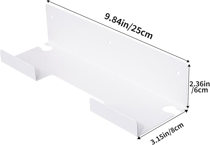 Straightener Holder, 2-Pack Stainless Steel Hair Tool Organizer, Hair Dryer Holder Wall Mount for, Adhesive Curling Iron holder, Straightener Storage for Bathroom White