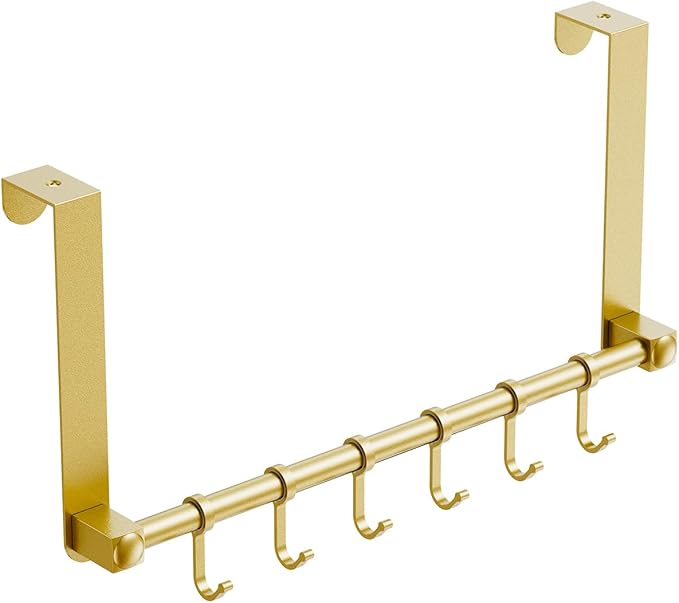 BOF Heavy Duty Over The Door Hooks, Moving 6 Door Hooks for Hanging, Over the Door Hanger Organizer for Bathroom