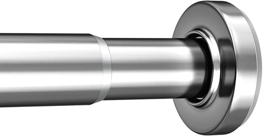 AmazerBath Spring Tension Shower Curtain Rod, 31-46.5 Inches Heavy Duty Tension Rod Rust Proof Bathroom Curtain Rod, Adjustable No Drill Easy Segmented Installation, Chrome