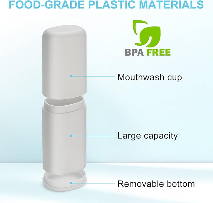 Travel Toothbrush and Toothpaste Case, 2 in 1 Gray Toothbrush Holder and Rinse Cup, Large Capacity Toothbrush Cup with Cover, Portable Toothbrush Holder for Traveling, Camping, Trip - 2PCS