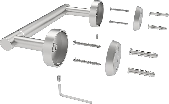 RARXTR Brushed 2 Pack Toilet Paper Holder SUS304 Stainless Steel Double Post Pivoting Toilet Paper Roll Holder Wall Mounted Toilet Tissue Holder for Commercial Bathroom RV