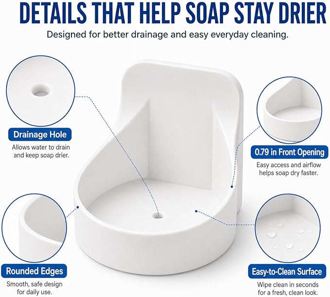 Adhesive Plastic Round Floating Wall Shelf, Wall Mounted Cup Holder Shower Organizer Bottle Racks