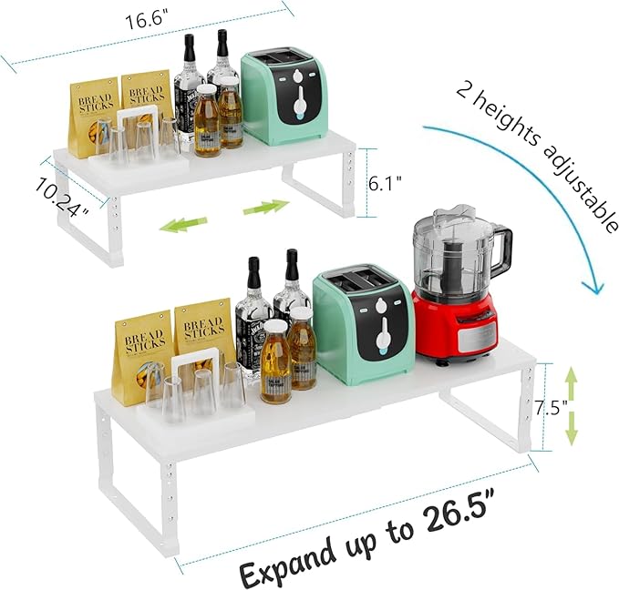 Jojocross Expandable,Stackable Spice Rack,Seasoning Organizer and Storage,Spices Jar Racks for Cabinet,Countertop, Metal Pantry, Cupboard,Laundry Storages,Heavy Duty(1 PACK/LARGE/WHITE)