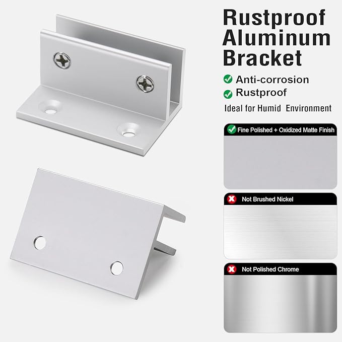 Glass Shower Shelves for Bathroom 2 Tiers Tempered Glass Floating Wall Mounted Shelves for Inside Shower Adhesive Organizer Storage with Aluminum Brackets 15 x 5 Inches