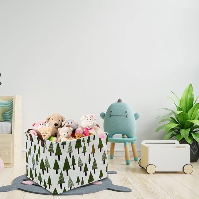 Tree basket,Laundry Basket Green Hamper Fabric Laundry Hamper,for baby hamper Nursery Toy Organizer tree room decor,Christmas gift decor,Gift Basket (tree)