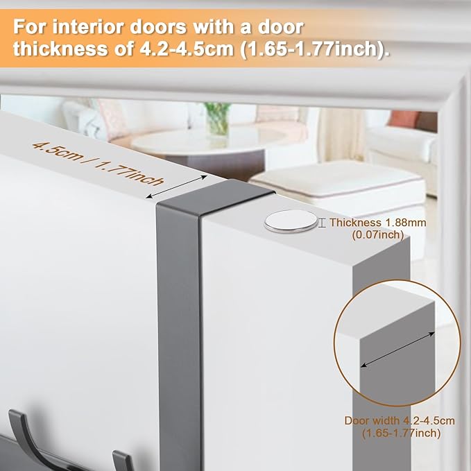 BOOMIBOO Over The Door Hooks, Sturdy Door Hanger, Towel Rack Towel Hooks for Bathroom 12 Hooks Large Over The Door for Bathroom, Bedroom，Kitchen